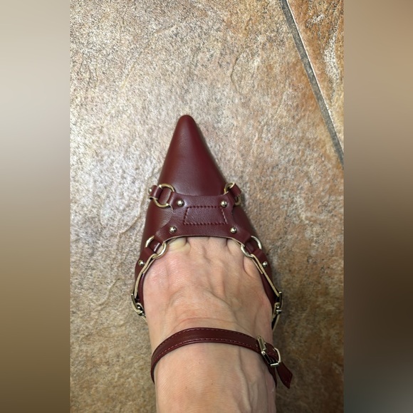 Elegant Burgundy Women's Slip on Kitten Heels - Brand New - Picture 6 of 7